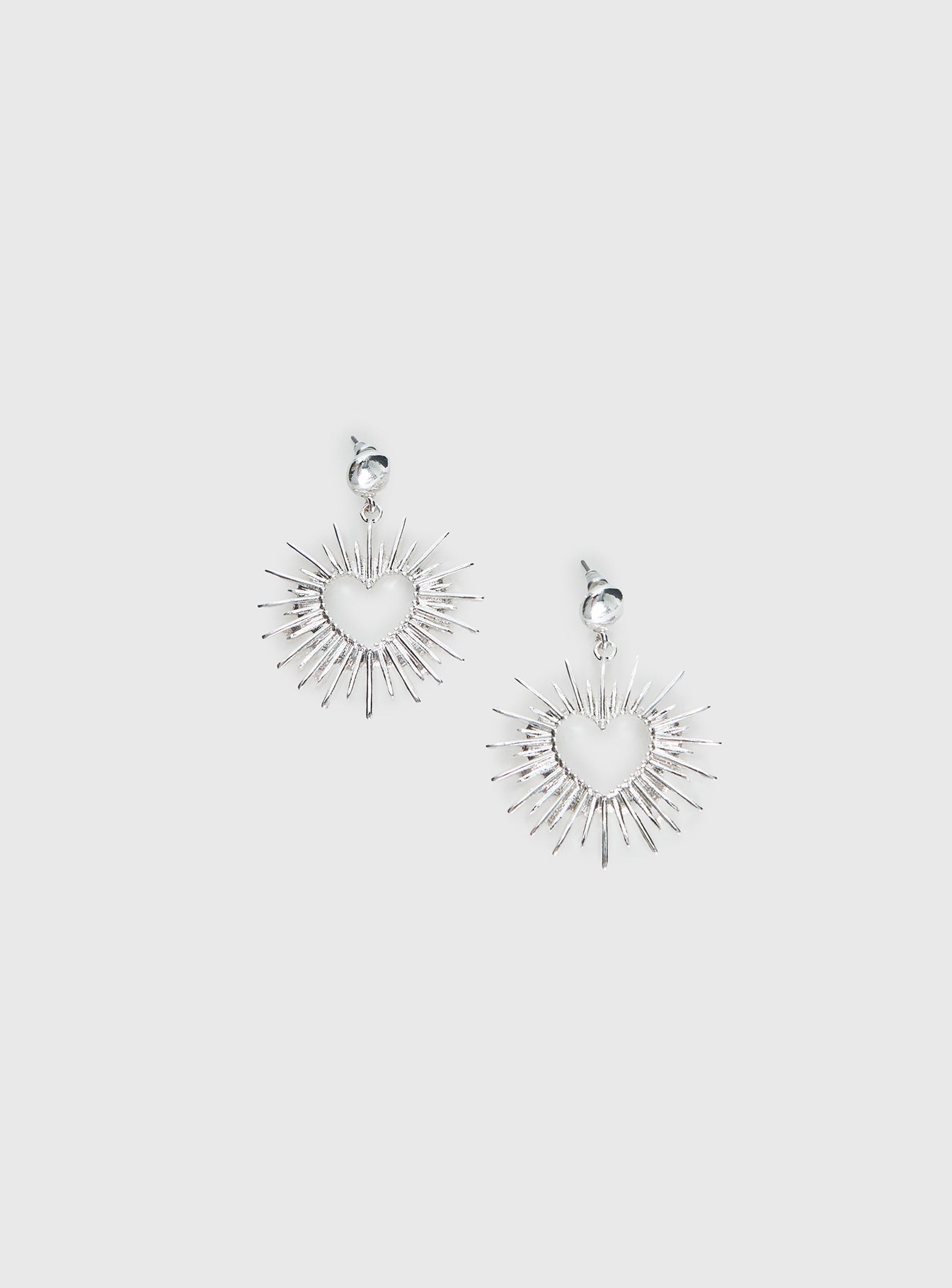 Manifest It Heart Earrings Silver