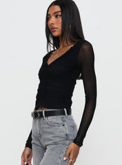 Tenzin Ruched Top Black