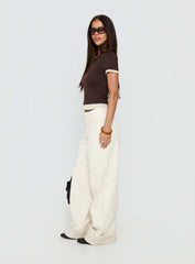 Lights Low Contrast Trim Top Chocolate / Beige