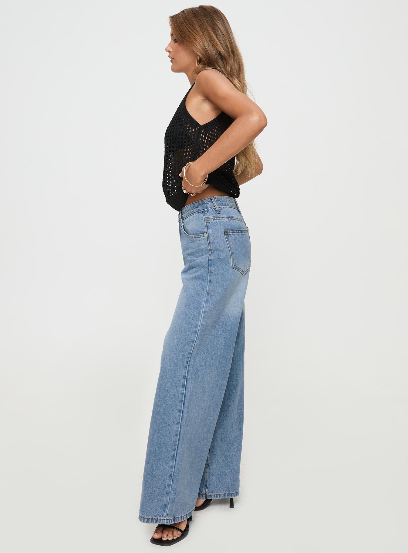 Colemane Mid Rise Flared Jeans Angel Blue