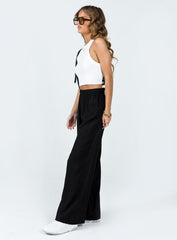 Louis Linen Blend Pants Black