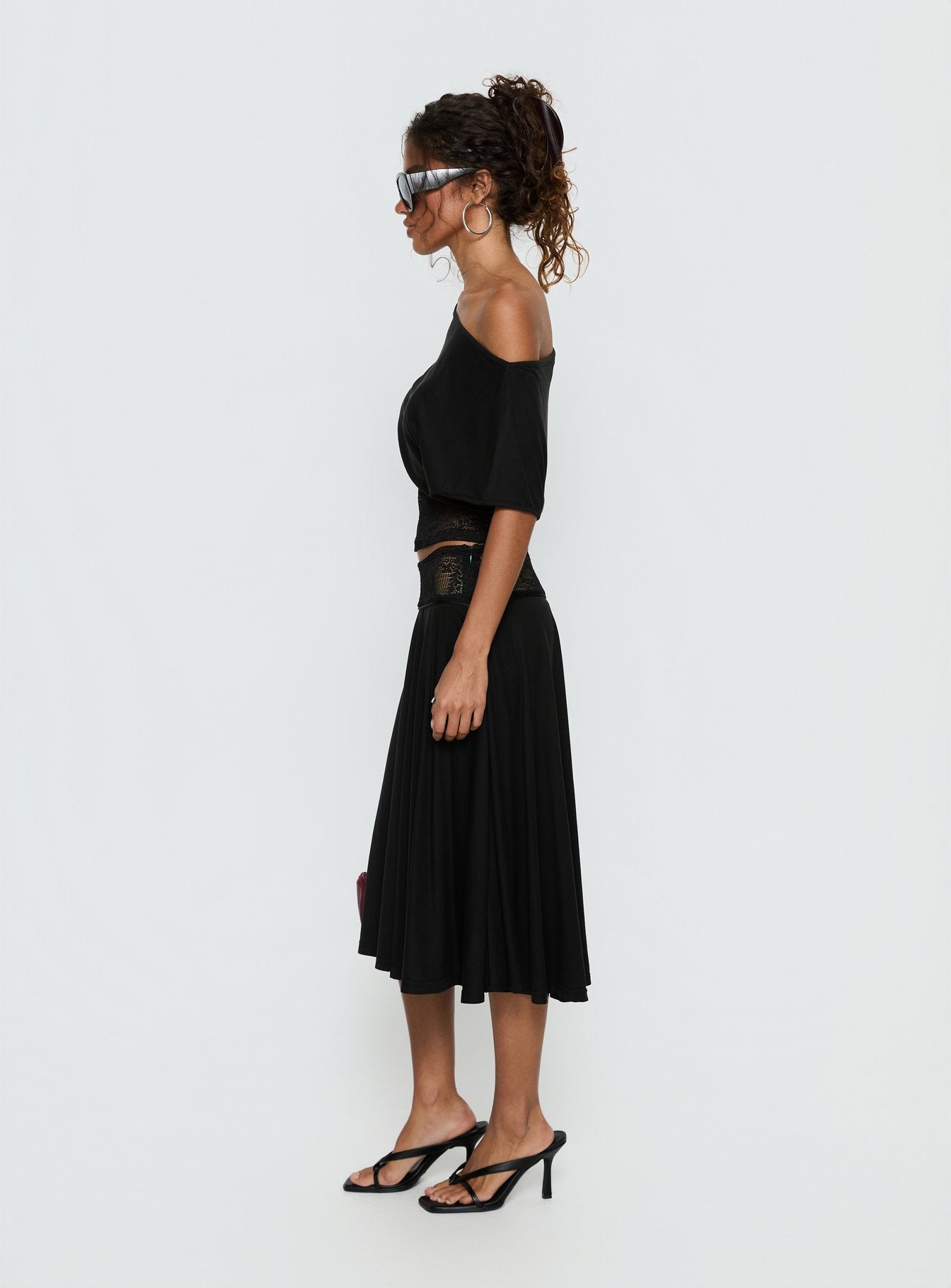 Marienna Lace Midi Skirt Black