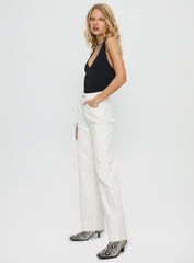 Henesey High Rise Straight Leg Jeans White Wash