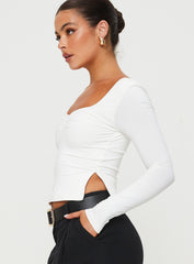 Rehna Long Sleeve Top White