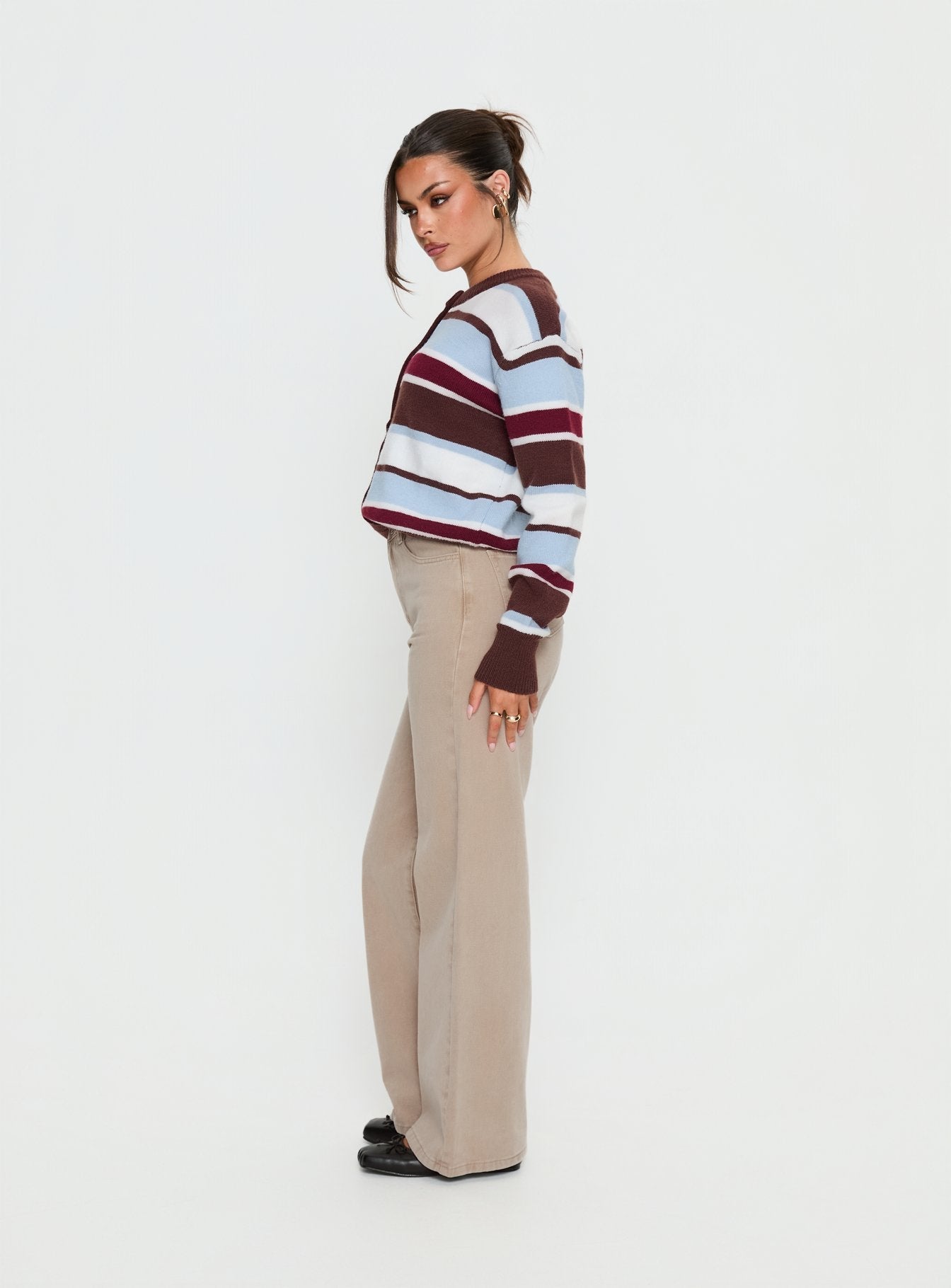 Nicolo High Rise Straight Leg Jeans Concrete