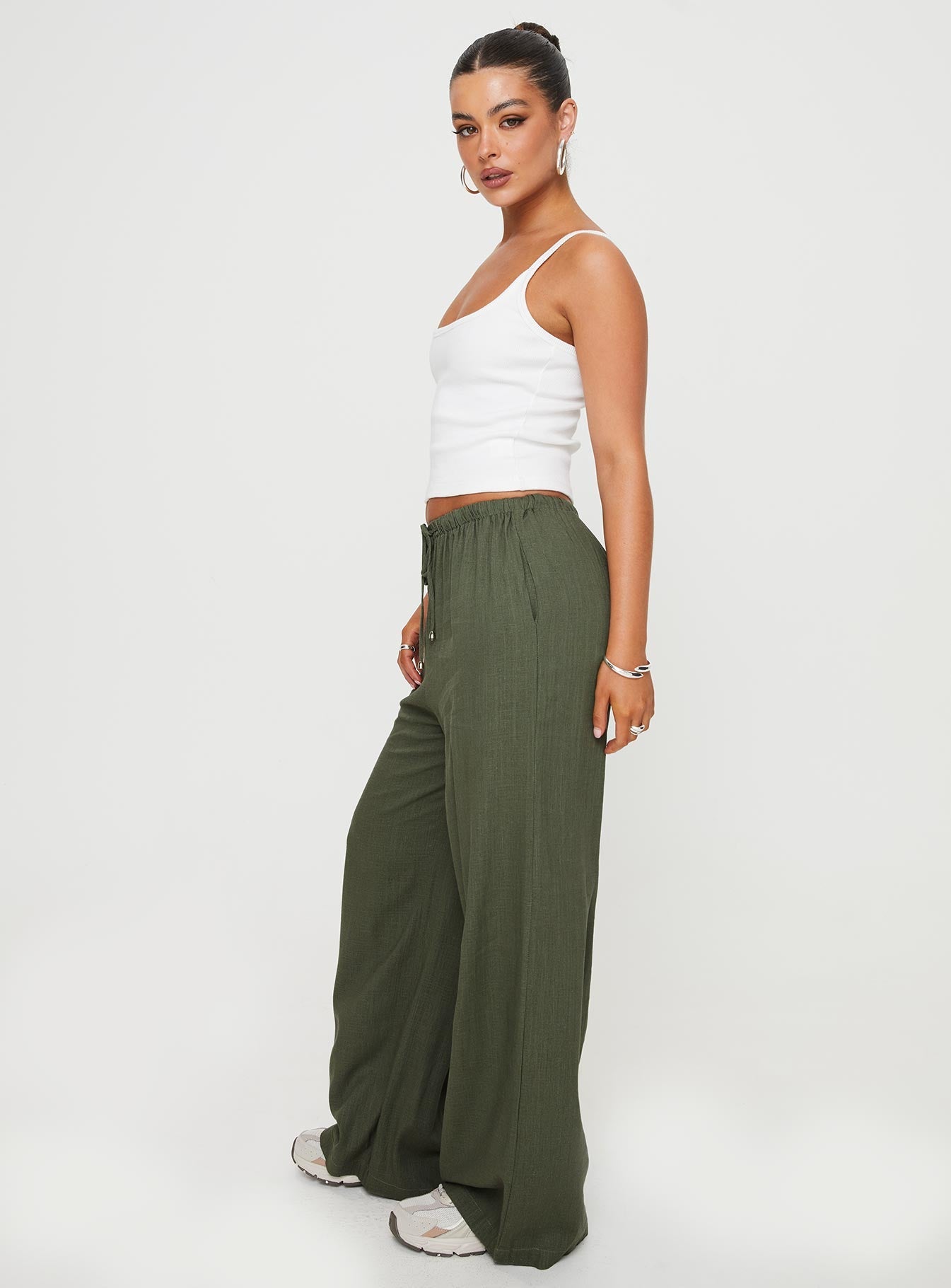 Ogilvie Linen Blend Pants Olive