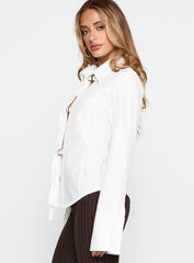 The Temptation Long Sleeve Top White