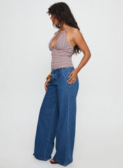 Polaris Mid Rise Straight Leg Jeans Mid Blue