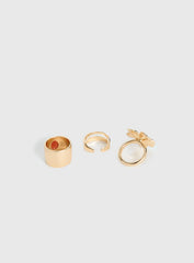 Rosellah Ring Set Gold / Pink