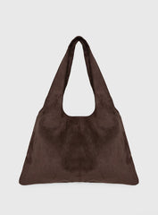 Tell The Truth Studded Faux Suede Bag Chocolate