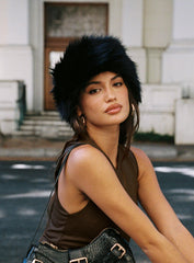 Raquela Fluffy Headband Black