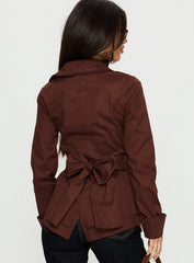 Shapeshifter Twist Long Sleeve Shirt Chocolate