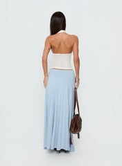Nola Hardware Slit Maxi Skirt Blue