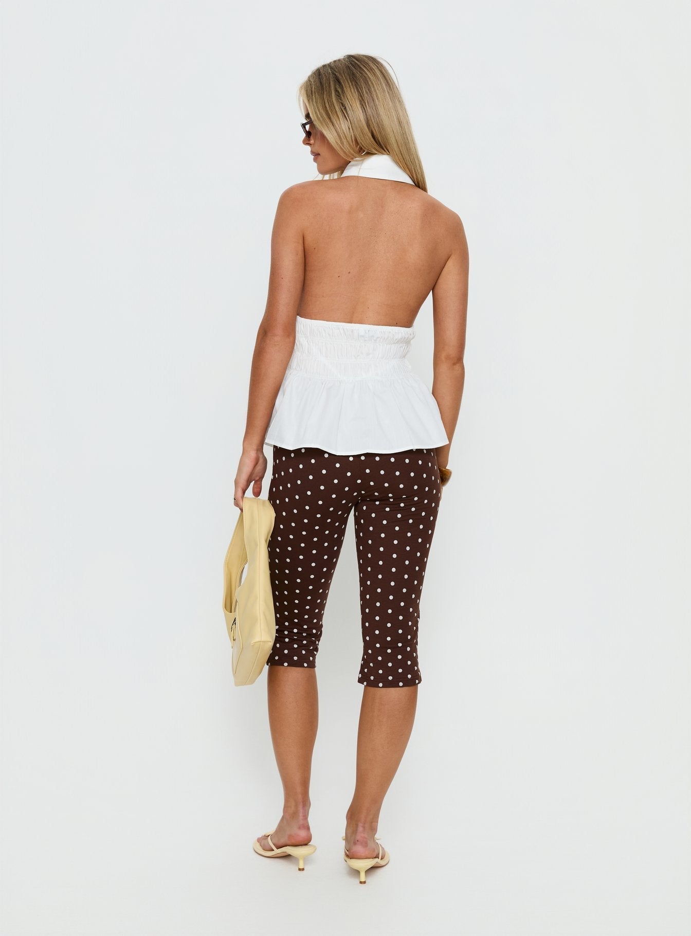 Samaira Capri Pant Brown Polka Dot