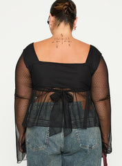Fiorello Long Sleeve Top Black Curve