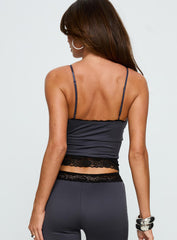 Georganna Lace Trim Cami Top Charcoal