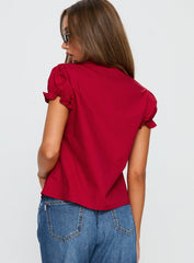 Starstruck Tie Up Top Red