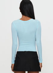 Glorious Look Twist Detail Bodysuit Blue