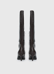 Therapy Dove Knee High Boots Chocolate Croc
