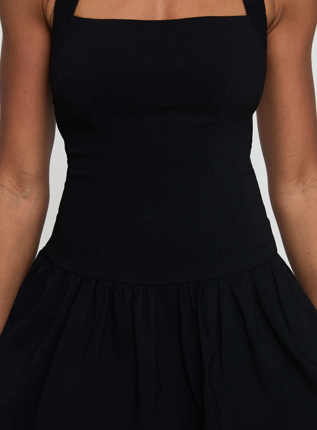Gigli Bubble Hem Mini Dress Black Petite