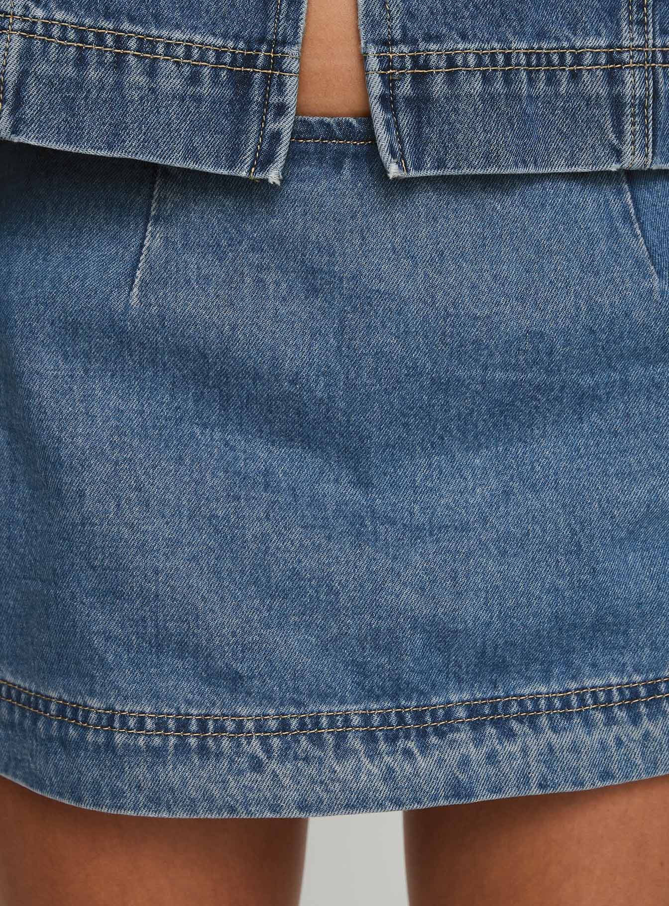Stefenie Denim Skort Mid Wash Tall
