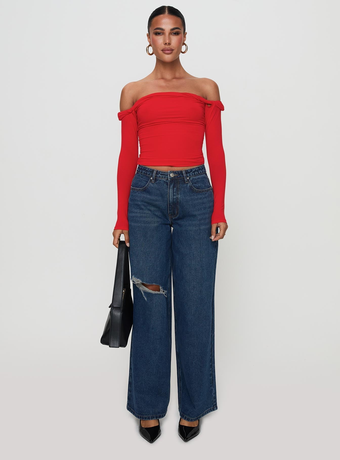 Dusky Long Sleeve Top Red