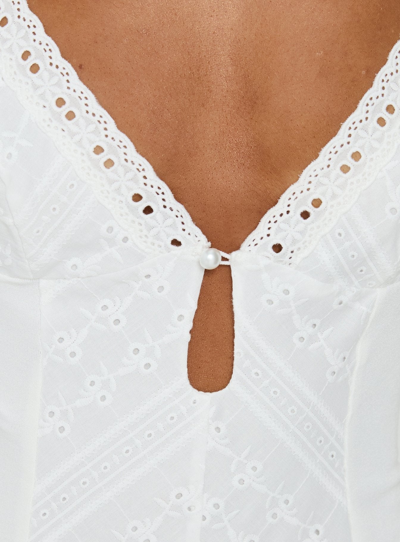 Nerisse Keyhole Bodysuit White