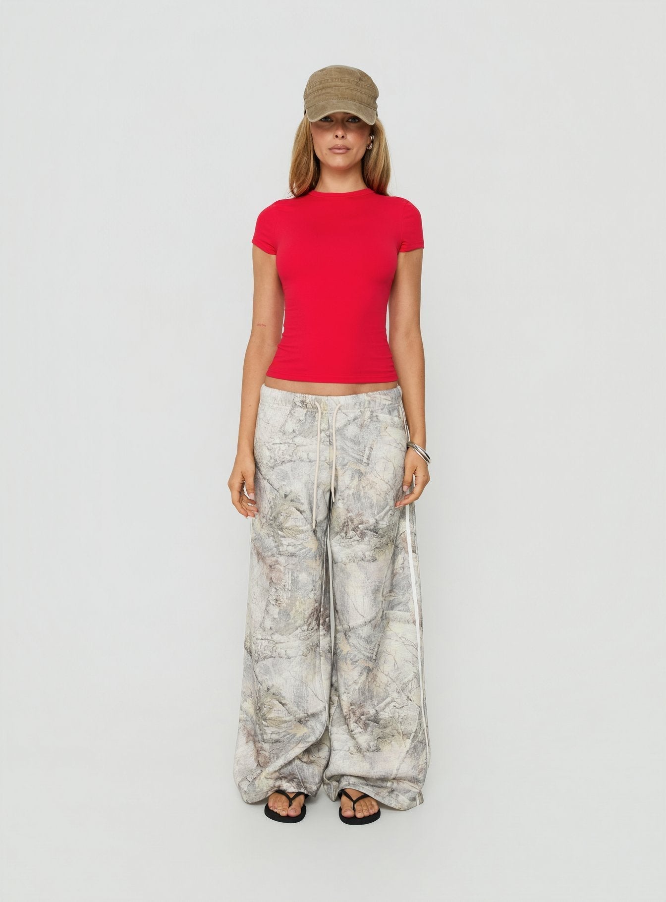 Kennah Wide Leg Sweat Pants Camo
