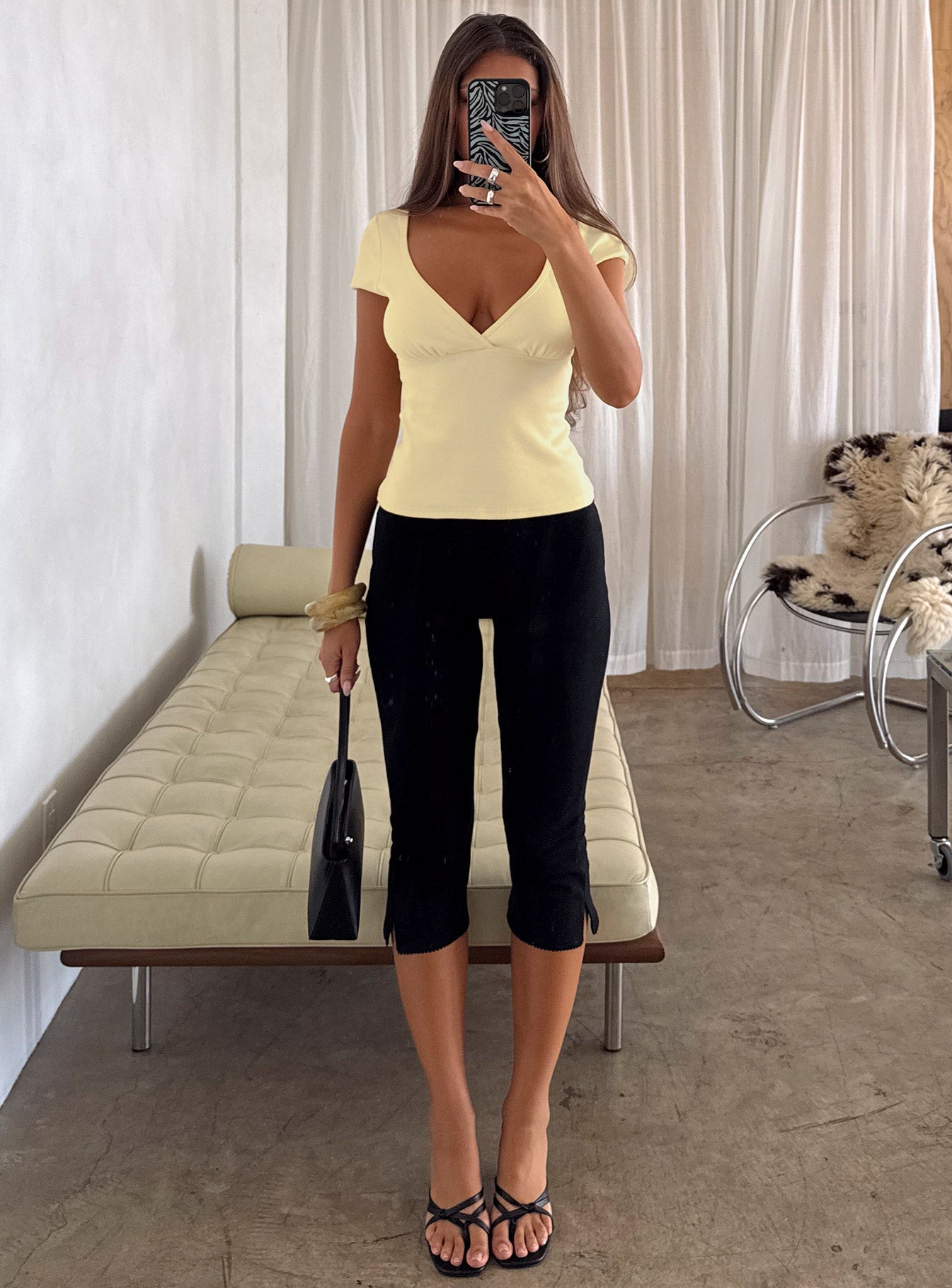 Baseline Rib Capri Pants Black Tall
