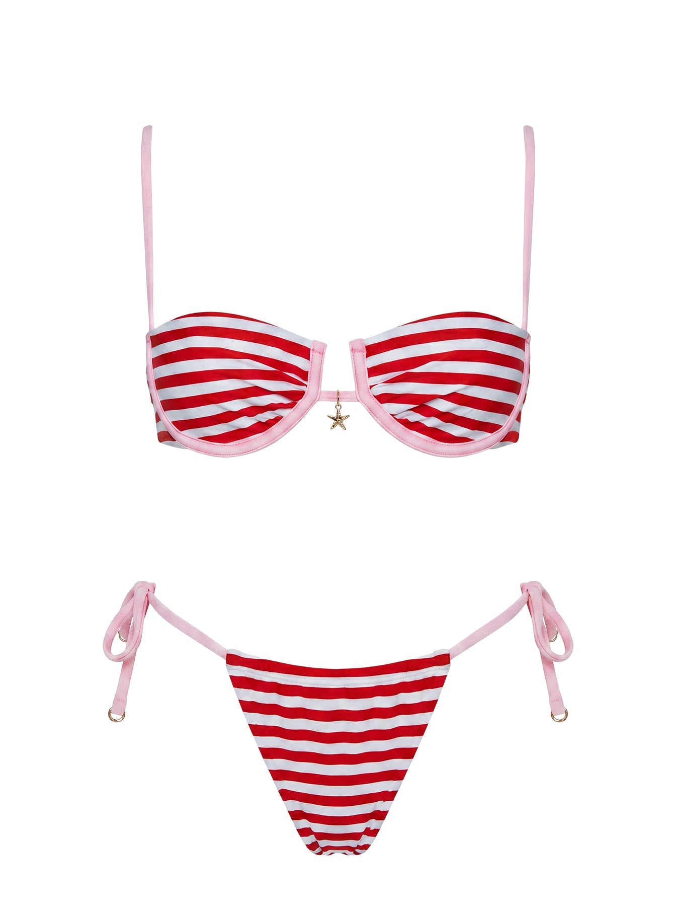 Heatwaves Underwire Bikini Top Red / Pink Stripe