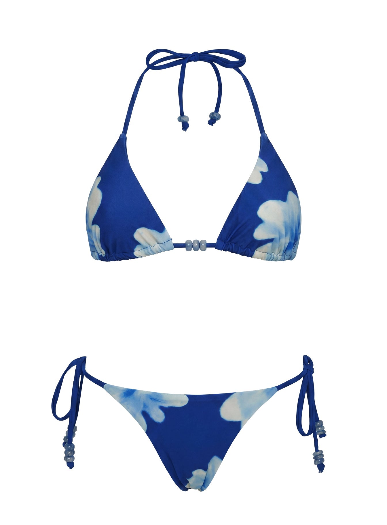 Jenner Triangle Bikini Top Blue Statement Floral