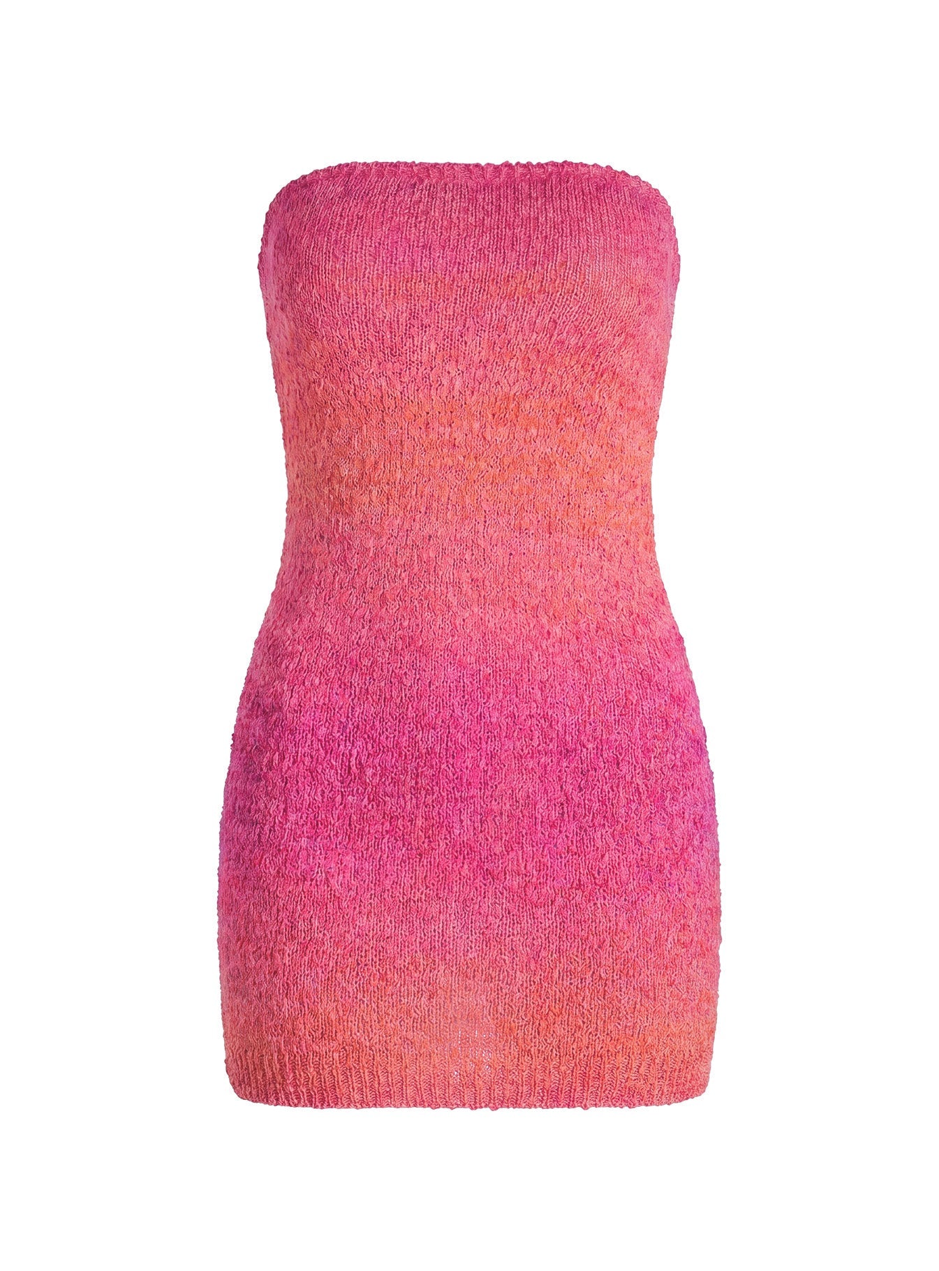 Cesira Strapless Knit Mini Dress Pink Ombre