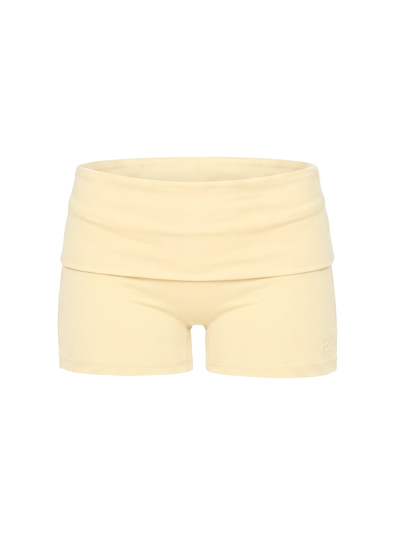 Peak Foldover Micro Shorts Yellow