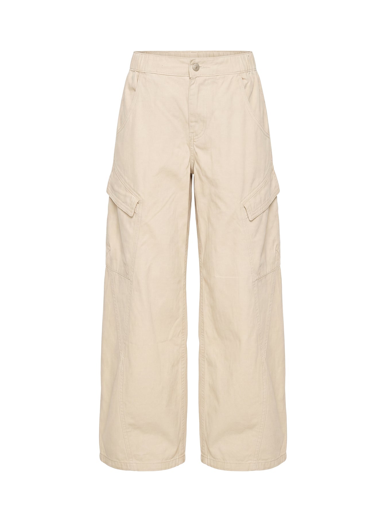 Selective Memory Low Rise Wide Leg Cargo Pants Cream