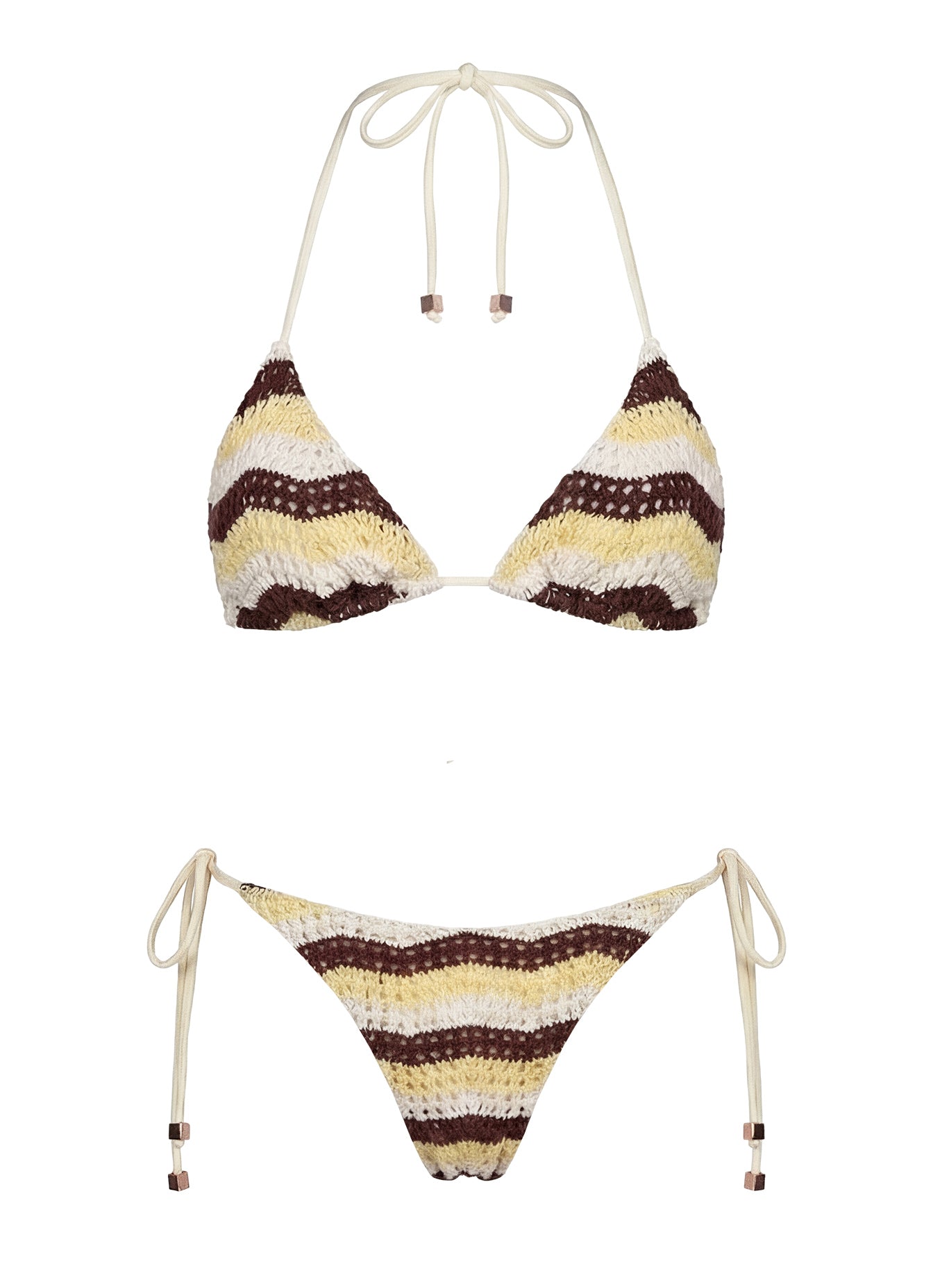 Passiona Tie Side Bikini Bottom Butter / Chocolate