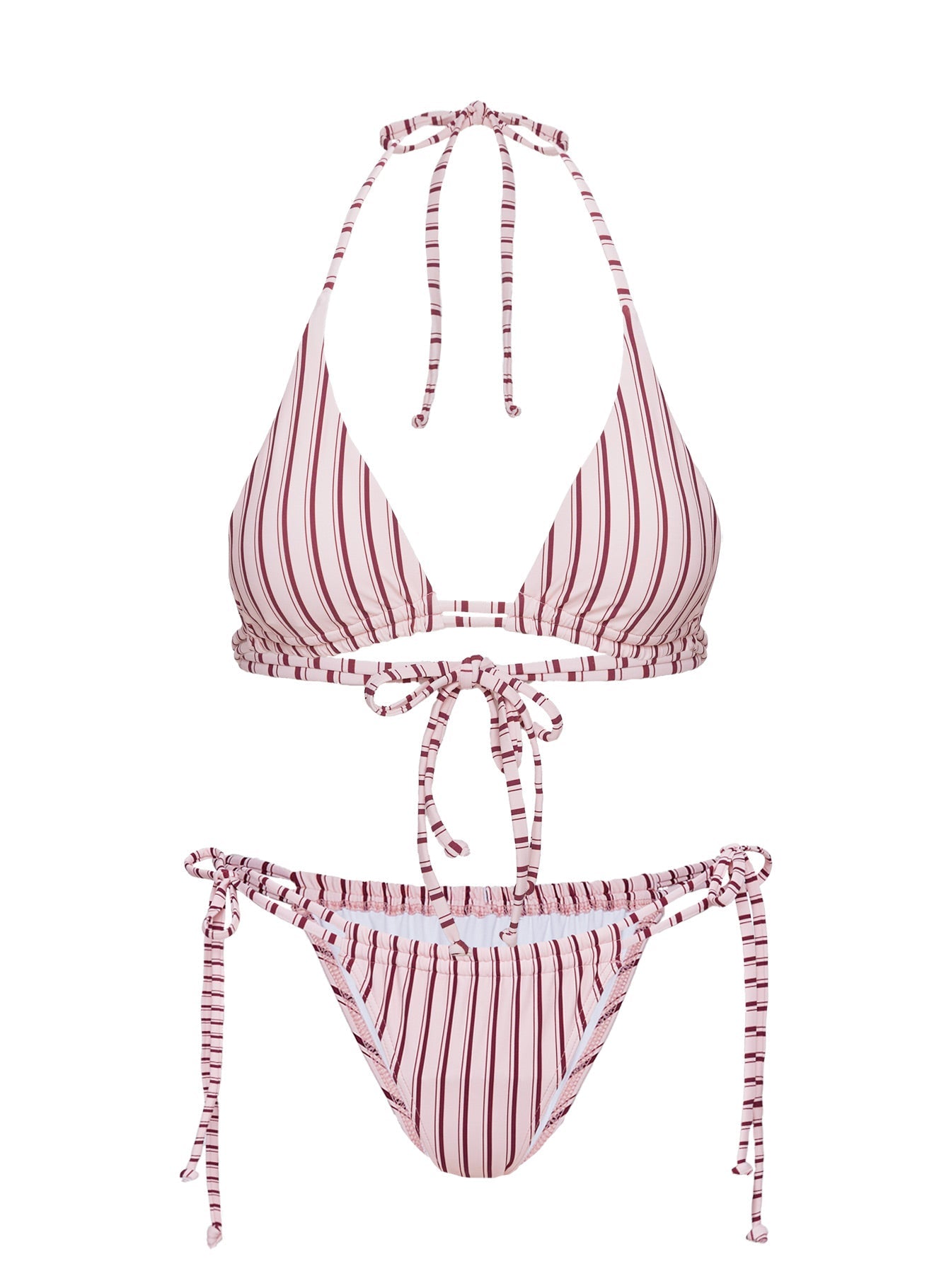 Seahaven Tie Side Bikini Bottoms Pink Stripe