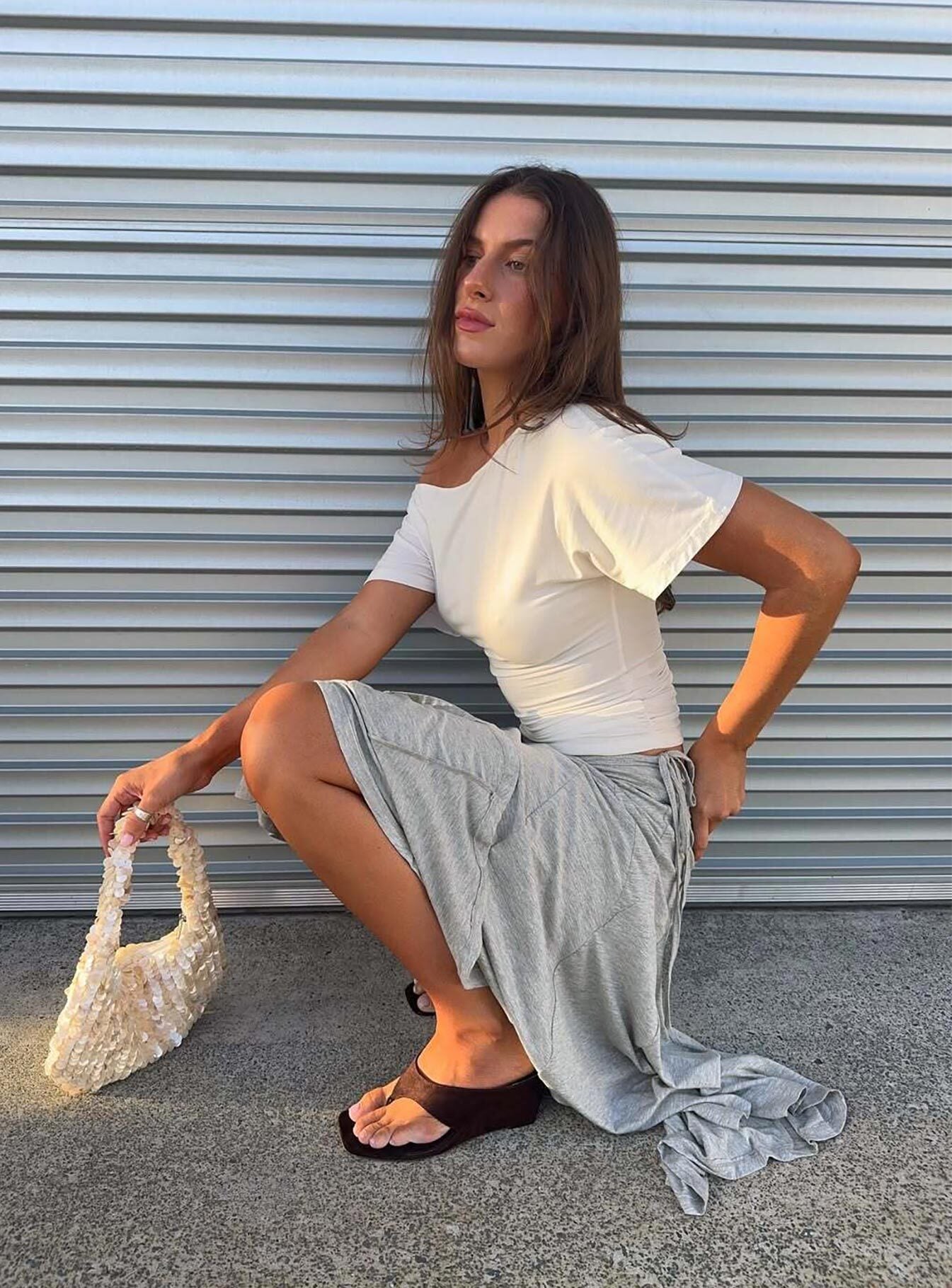 Luckiest Girl Off Shoulder Cinched Top Cream